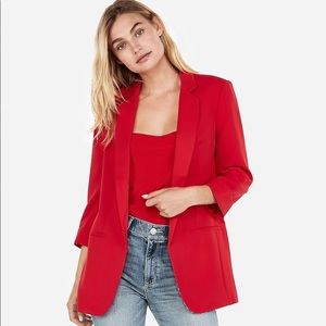Express Red Boyfriend Blazer NWT XS